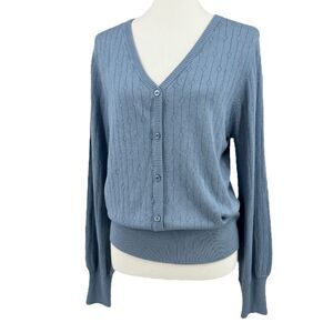 Dressy Sweater Women's Size XL Blue Henley Design365 Pullover